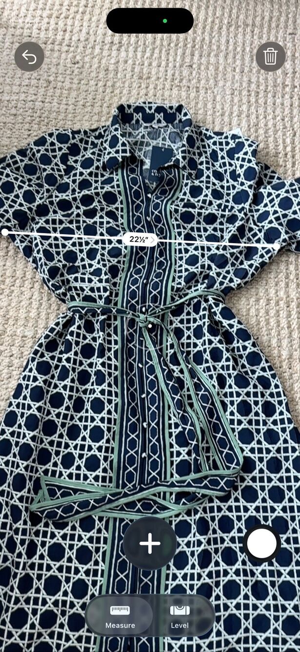 NWT Crown & Ivy Navy Geometric Belted Shirt Dress Midi Coastal Preppy Tuckernuck - Picture 9 of 10